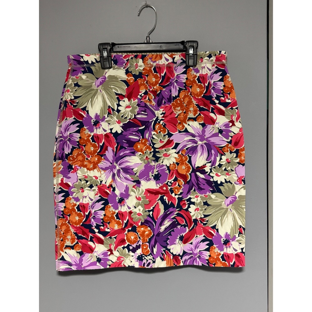 J. McLaughlin Size Medium Halle Reversible Skirt Floral Geometric Pull On